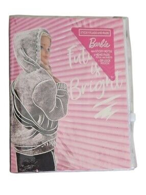 NEW Barbie Pink 'Future is Bright' Sticky Notes Memo Pads & Zip Pouch